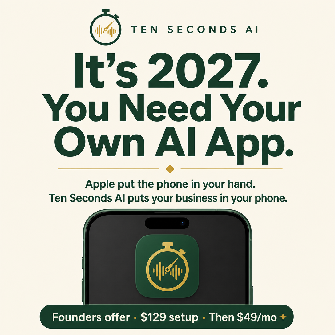 Tenseconds.ai square promo poster
