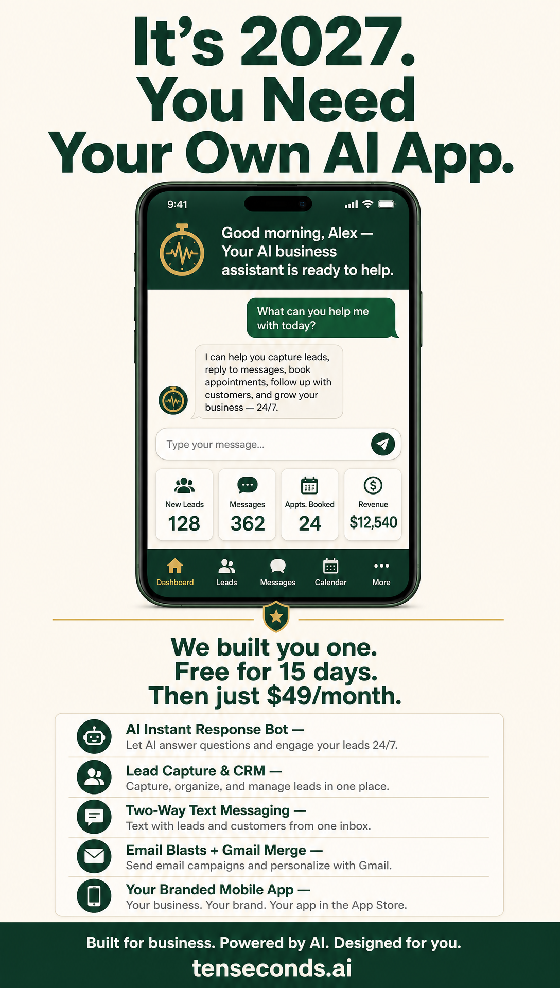 Tenseconds.ai vertical story promo poster